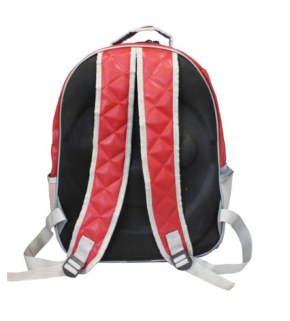 Рюкзак-переноска д/животн.с панор.видом вентил.отверст.28x33x41см иск.кожа красный/Рп033к/Евро