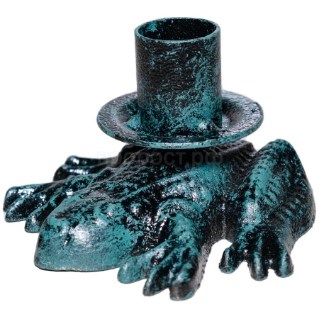 ДЕКОР Подсвечник Лягушка антик зеленый РЗДИ/1шт