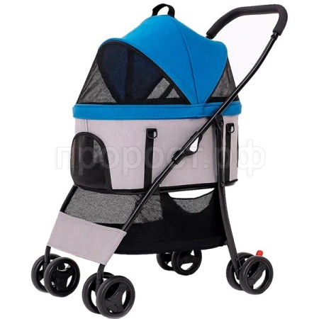 Коляска д/животных со съемной переноской 65х50х98см до 15кг КЛ-2 голубой