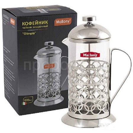 Чайник/кофейник (кофе-пресс) Olimpia Т046-600мл (сталь)/12шт/950137