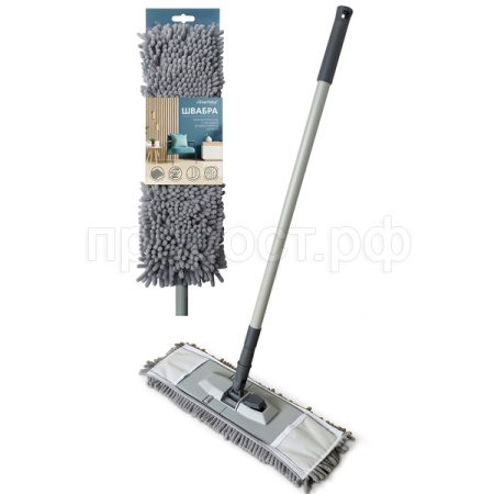Щетка д/уборки Martika с телескоп. рукояткой насадка шенилл серый С686 /24шт/Мартика