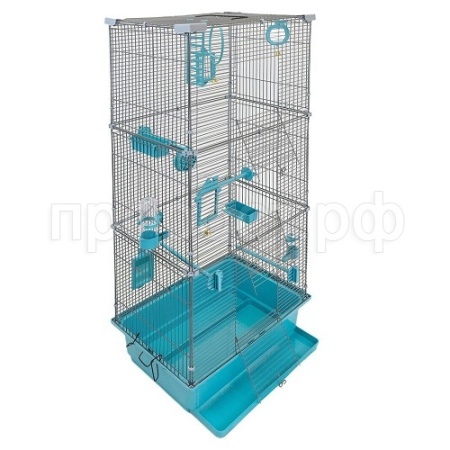 Клетка д/птиц ТУТТИ-3 ECO 42*30*94см (укомплект) бирюза /46222/Дарэлл